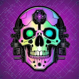 FLAT VECTOR LAYERED IMAGE OF CYBERNETIC SKULL PARTS IN A SCHEMATIC, BLACK AND WHITE, AUTOCAD, FINE LINE BLUEPRINT,