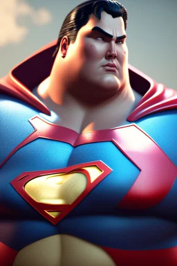 fat superman, ultra realistic, 4k, ultra detail