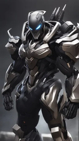 a close up of a Mega Giant in a venom suit, venomized, goth cybersuit, anime mech armor, overwatch character concept art, cyber skeleton, cyber japan armor, cyber fight armor, cyberpunk venom , hard surface character pinterest, reaper from overwatch, black heavy armor, mecha anthropomorphic penguin, mecha suit, venom mecha, muscular! cyberpunk