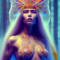 spray painting,maori woman called labia in magical forest, long hair, full body, psychedelic bikini, bright colours,face, magnificent, majestic, highly intricate gigantic, Realistic photography, incredibly detailed, ultra high resolution, 8k, complex 3d render, cinema 4d, movie poster