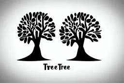 Vector tree illustration white background die cut