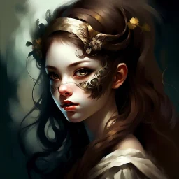 girl with a mask Digital painting. Drama. Creepy.
