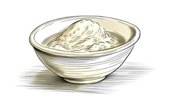 Drawing of a bowl containing flour