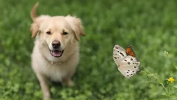 dog and butterfly