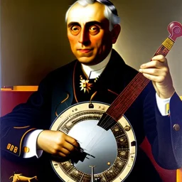 Georges braque painting of a monkey playing a banjo