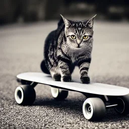 cat on skate board