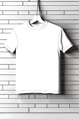 blank t shirt hanging on a grunge brick wall photo realistic