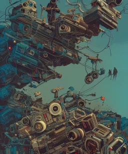 Camera., concept art, hyper detailed, asaf hanuka, dan mumford, kilian eng, post-apocalyptic, oil on canvas