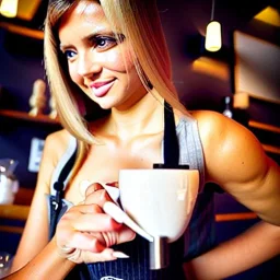 sultry, gorgeous female barista