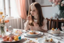 al estilo de la película Desyuno con Diamantes, una chica sopla una tarde de cumpleaños