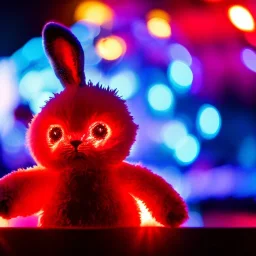 a cyber robot bunny, cute furry, dramatic lighting, xmas background, highly detailed, imax 4k