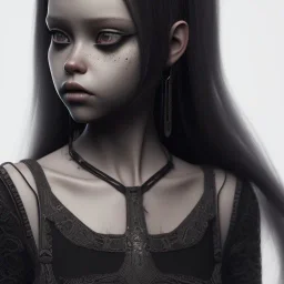 Jenna ortega, black make up, black dress, wednesday hair, addams family style, hyper detail, octane render, unreal engine 5, photorealistic, 8k resulation