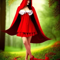 amorous, gorgeous red riding hood