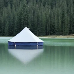 mystic tent on a lake