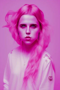 Danish Singer MØ in style , pink tones, high lighting