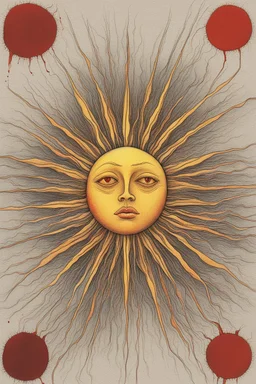 Abstract drawing of sun and blood