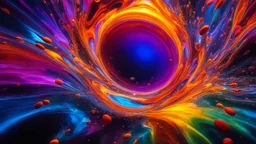 7714. Colourful immiscible liquid globules floating in a wild dance, liquid medium, mixed, distorted, spectacular, strange globular shapes, wild, fantasy, futuristic, artistic, attractive, beautiful lighting, attractive composition, photorealistic, extremely detailed, chiaroscuro