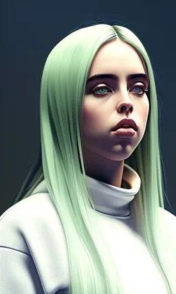 Billie Eilish, sitting on a chair, Black Short Dress, high detail, realistic