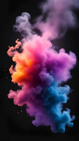 Black background with smoke in spotlight, vibrant, Colorful gradient splash, hd, 4k, high-quality, highly detailed, photorealistic, RAW, high quality, dynamic lighting, sharp focus, ultra realistic, masterpiece