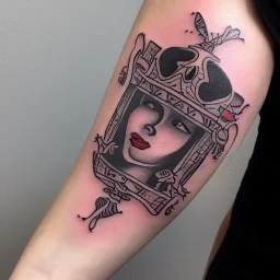 Woman Queen of Spades Tattoo