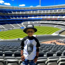 lask stadion mit miniköpfigen dominik gradl der 8 jahre alt ist