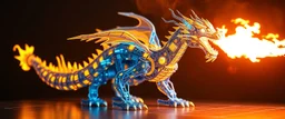 engineering blue print of the fire breathing dragon robot