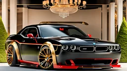 A (((BMW Dodge Challenger))) featuring a luxurious interior, advanced technologies, and a sleek body kit designed by MANSORY, exuding an air of sophistication and power