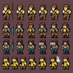 sprite sheet character, rimworld style