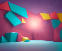 background simple colorful 3d geometric installation