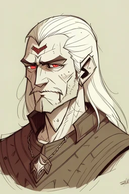 Draw Geralt of Rivia if he were a woman