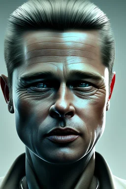 Brad Pitt sorrow terminator robot face, dark age, 8k resolution, realistic, intricate, 8k resolution, high-quality, fine-detail, digital art, detailed matte, volumetric lighting, dynamic lighting, photorealistic