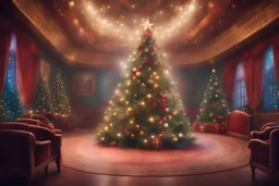 Christmas, a festive hall, a fir tree decorated with antique toys, a theater hall in a small cozy theater, the spirits of theater and love for art dance around the fir tree, a lot of light, a good holiday atmosphere, a fantastic film.