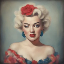 marilyn monroe, style of painter frida khalo