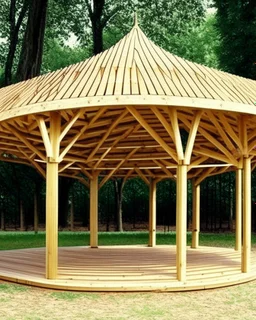 wooden pavillion for park