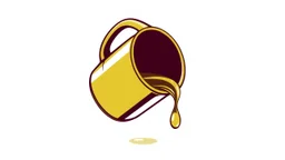 an oil can tipped over slightly with a drip of oil at the end, vector logo