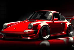 1980s porsche 911 turbo s ghilbi anime style racing red