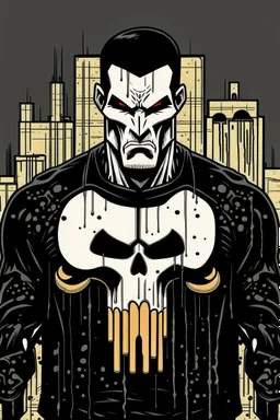 punisher sku;; in the style of Hiroshi Nagai