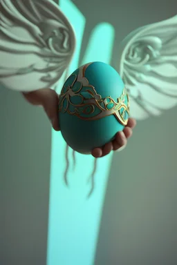 the palm of a hand with a turquoise egg with wings resting upon it, pixiv daily ranking, pixiv, extreme depth of field, artstation, spectacular details, volumetric lighting, masterpiece, cinematic, Hollywood production, 8k resolution, high definition, max octane render, vivid colors, max resolution, unreal engine , max perfectionism, realistic composition, professional photography, max focus, masterful techniques, best quality, flawless results, optimal clarity, Telephoto, extreme Depth of Fiel