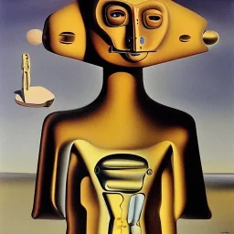 lonely android in slavador dali painting