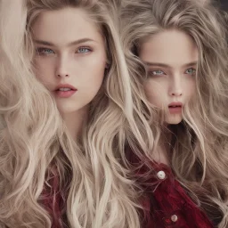 Scarlett Leithold intense red lips blonde long hair leica-r f/16 Cinematic lighting cinematic 8k ultra photoreal intricate details in the style of Spielberg