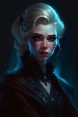 Portrait of Elsa from frozen imagined as a Sith Lord