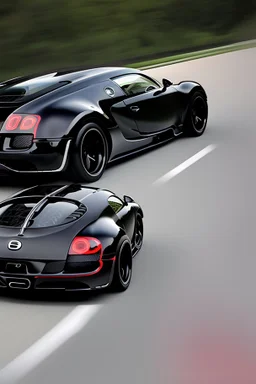 Extremely Black Super Star Bugatti Veyron Hyper Sport, rear view