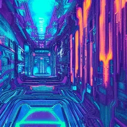 Giger Style Corrupted dystopia Neon Blue and Purple winter with orange reflections