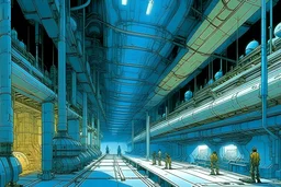 underground huge hall lab by moebius