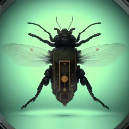 composition,portrait painting of a steampunk insect,steampunk center, ultra realistic, concept art, intricate details, eerie highly detailed, shiny, smooth, studio quality, octane render, Surrealism, Triadic colour scheme,glow-stick, ambient lighting,nightclub lighting, polaroid, 100mm, --ar 1:1 --v4