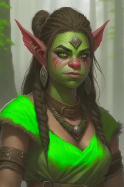 A young orc druid woman