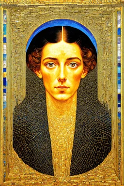 You are a mental projection and sensation: Symbolism; Optical art; M.C. Escher; filled in with golden elements of Klimt