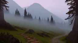 trail through the misty mountains