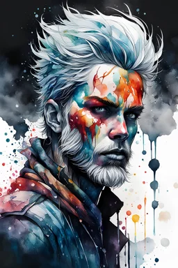 highly detailed, watercolor concept illustration of a Nordic rogue wander character , maximalist, sharp focus, highest resolution, in the styles of Agnes Cecile, and Alex Pardee, 8k, coarse, gritty textures