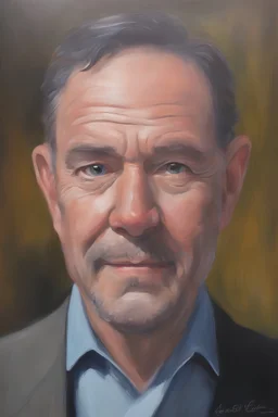 Jimbo Sassafras facial portrait - oil painting by Stew Beefy